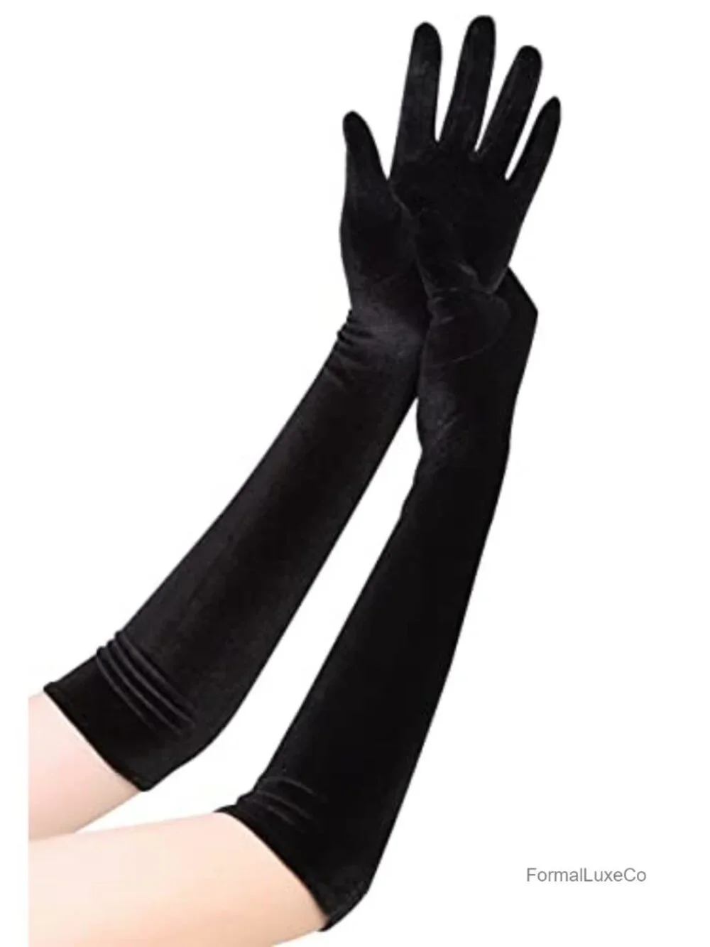Women Long Velvet Gloves Opera Dinner Wedding Elbow Length Stretchy